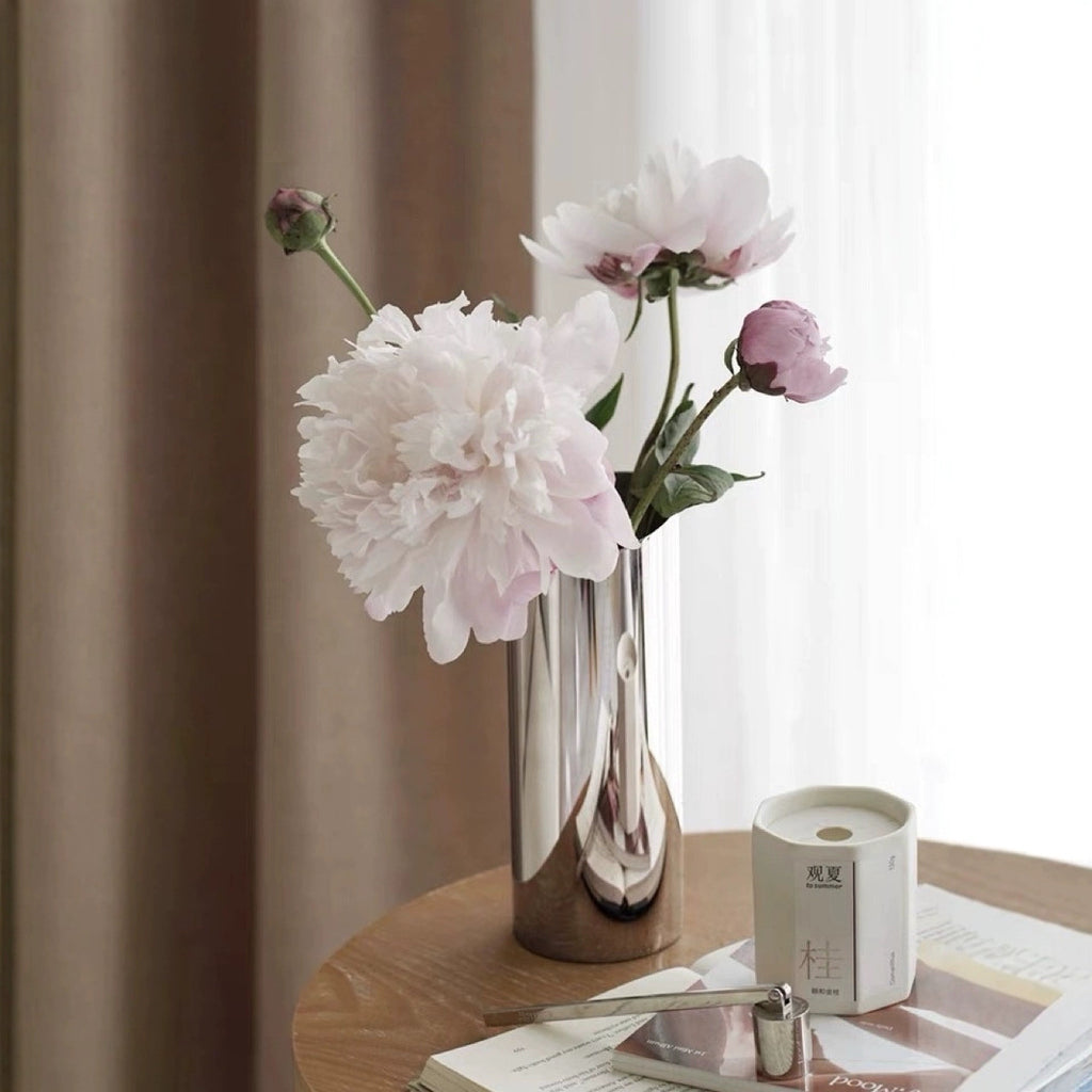 0 | KO北欧风插花瓶不锈钢花器鲜花瓶干花诧寂风客厅餐桌摆件乔迁礼物