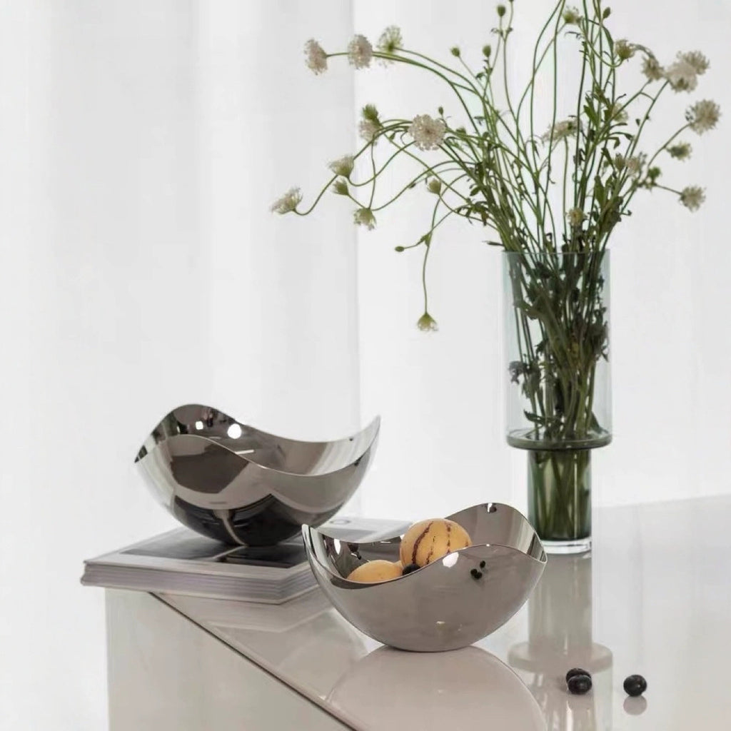 0 | 北欧轻奢不锈钢高档轻奢水果盘果盘家用客厅茶几乔迁新居装饰摆件