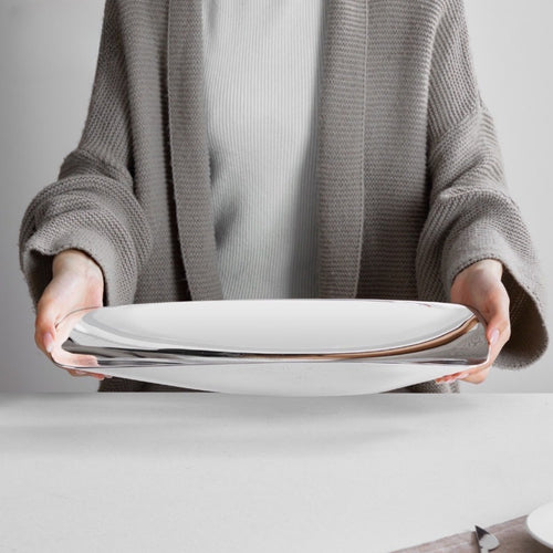 0 | KOMFORTECH科弗德不锈钢水果盘创意茶几客厅点心果盘摆欧式风格