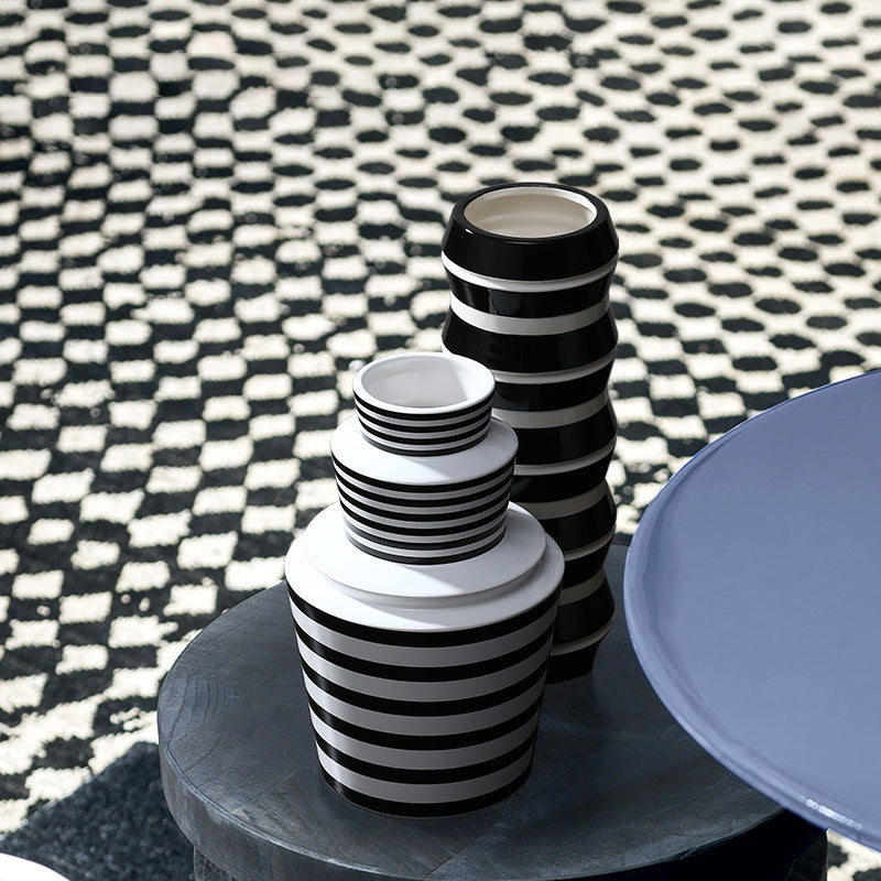 0 | Best west 北欧简约几何线条高档陶瓷花瓶花盆轻奢家居样板间软装