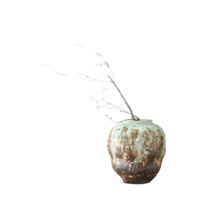 0 | bestwest花瓶景德镇陶瓷花器摆件侘寂风大厅大号落地插花瓶复古