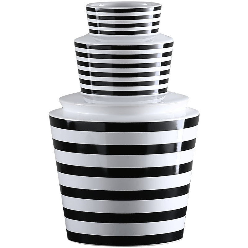 0 | Best west 北欧简约几何线条高档陶瓷花瓶花盆轻奢家居样板间软装