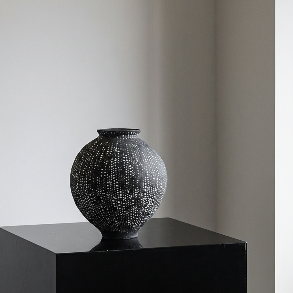 0 | 侘寂风手工景德镇陶瓷花瓶摆件复古玄关客厅插花装饰品样板间花器