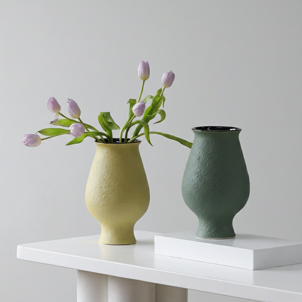 0 | Best west 陶瓷花瓶高级感玄关桌面装饰干花瓶摆件客厅插花大肚瓶