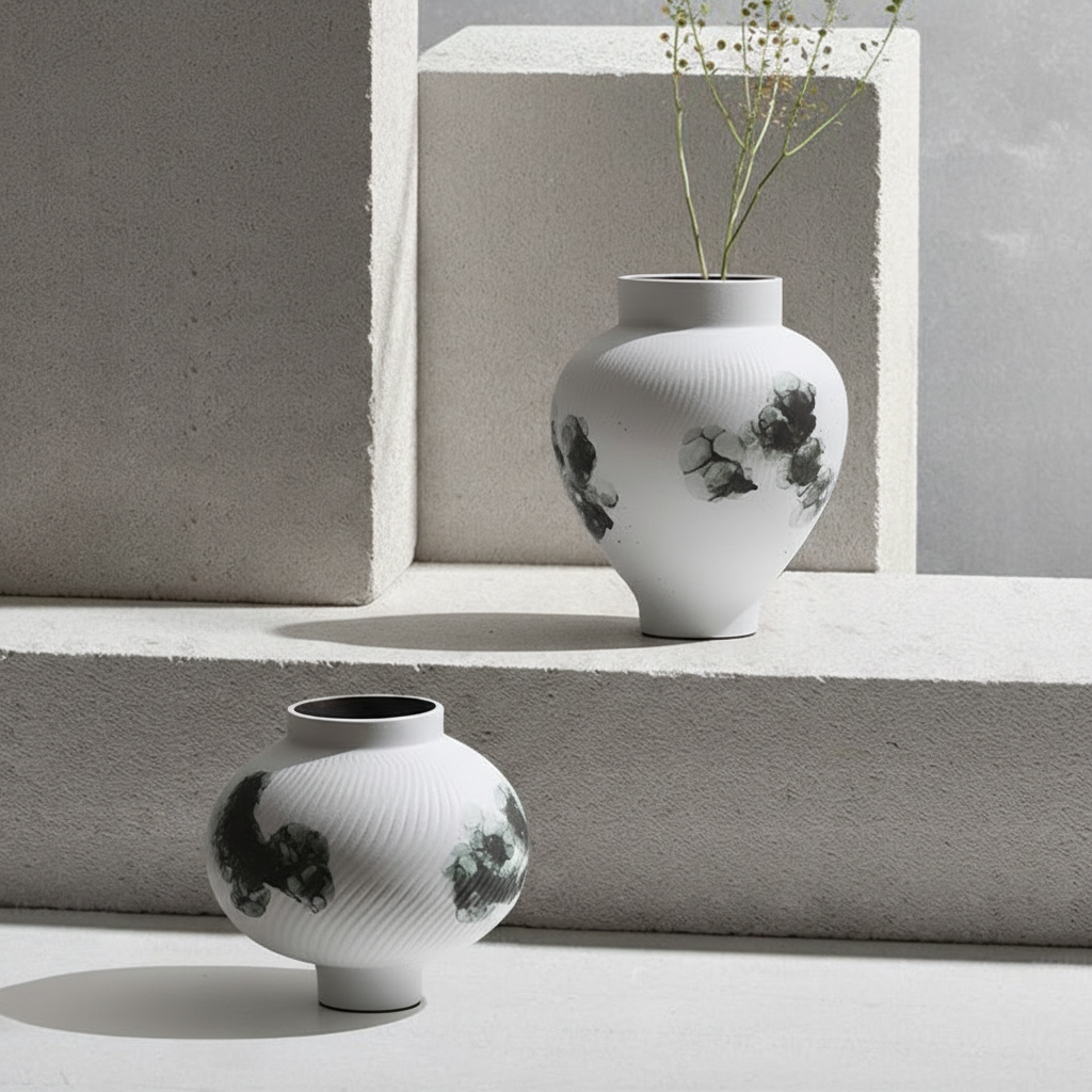 0 | Best west 新日式侘寂风水墨大肚陶瓷花瓶摆件高档家居客厅花器