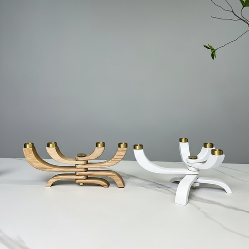 0 | 金属实木烛台蜡烛售楼处餐桌装饰摆件酒店会所民宿木艺木制现代风