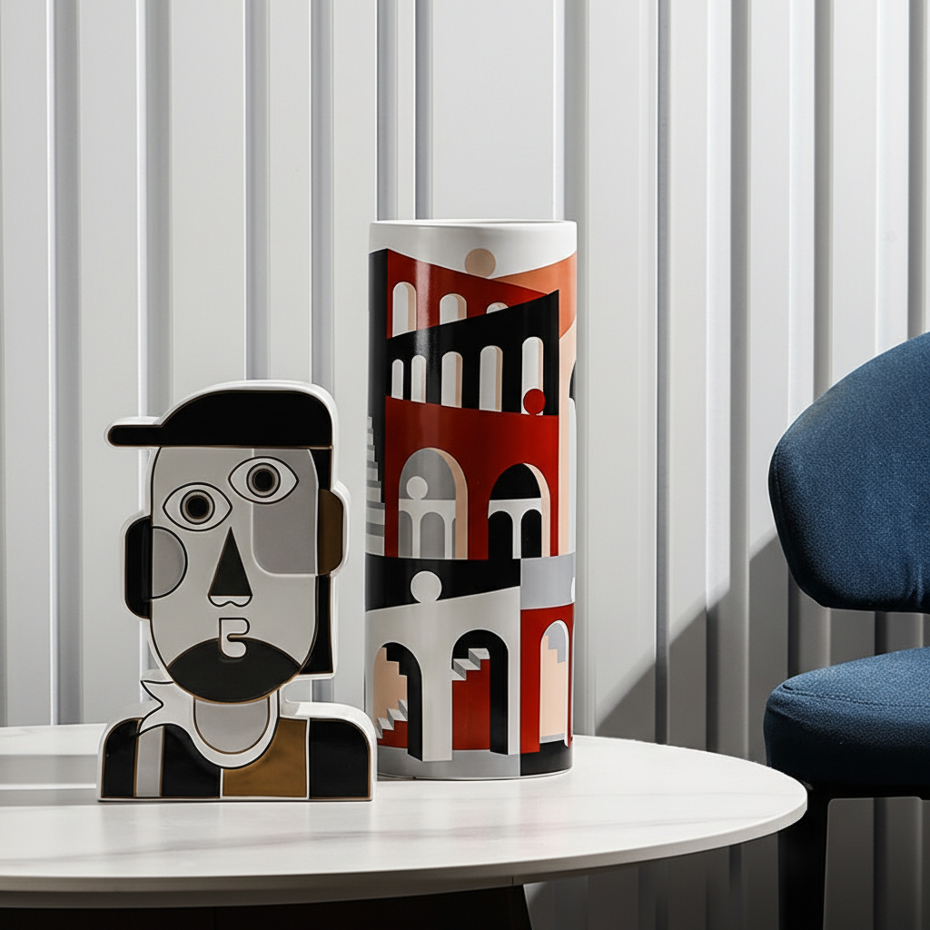 0 | Best west  纪念碑谷陶瓷花瓶摆件ins风设计师样板间软装饰品花器