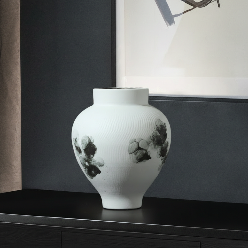 0 | Best west 新日式侘寂风水墨大肚陶瓷花瓶摆件高档家居客厅花器