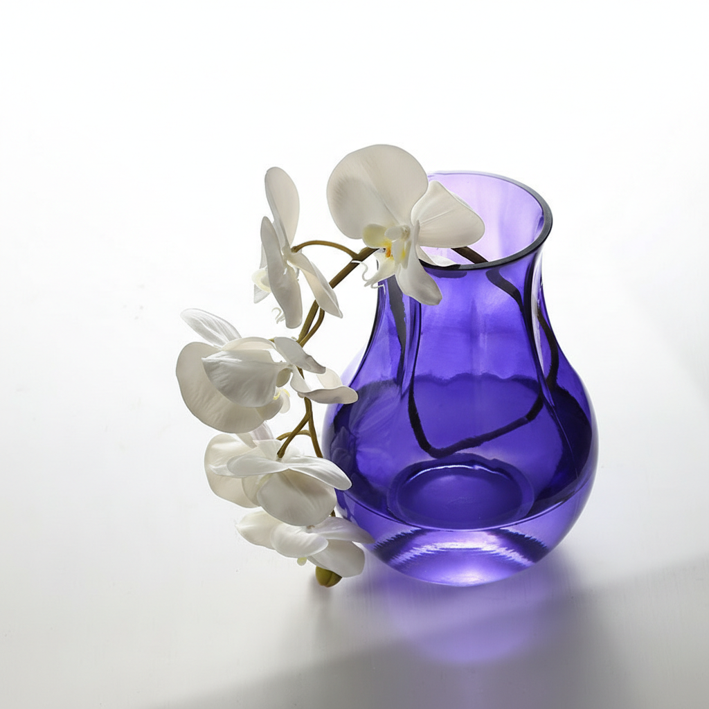 0 | Best west 紫色大肚水培玻璃花瓶 创意ins家居客厅软装饰品花器