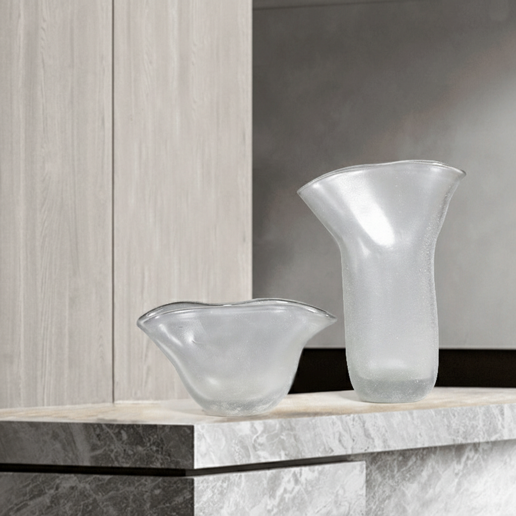 0 | Best west 创意日式本白色磨砂高档玻璃花瓶摆件家居装饰品花器