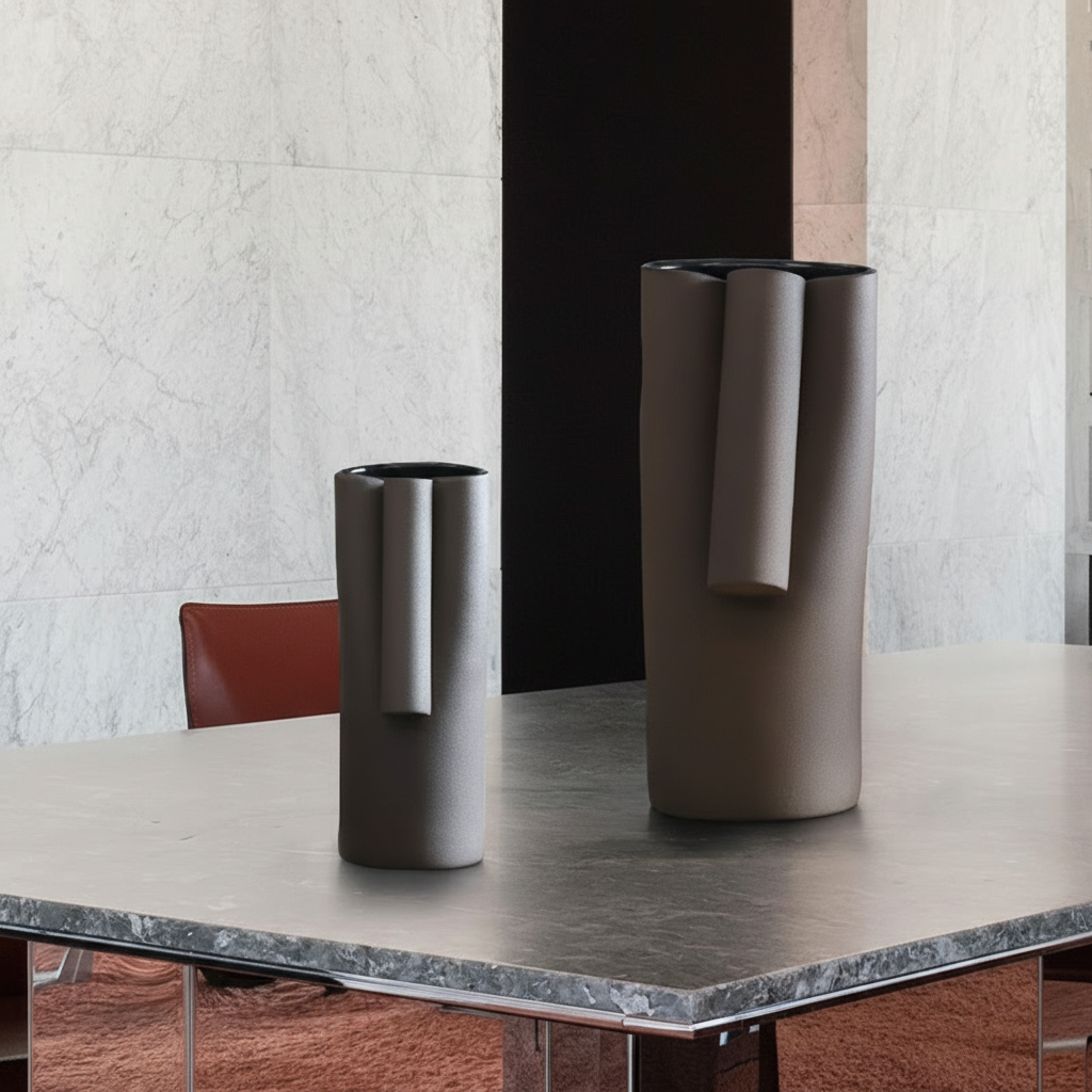 0 | Best west 中古复古棕色摆件花瓶现代陶瓷美式抽象艺术品摆件