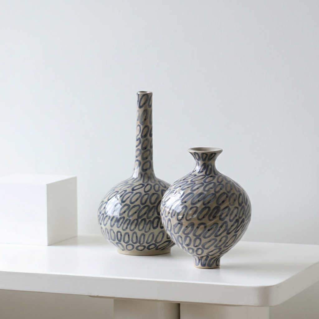 0 | Best west 大丹陶瓷新中式侘寂风花瓶摆件客厅插花陶罐样板装饰品