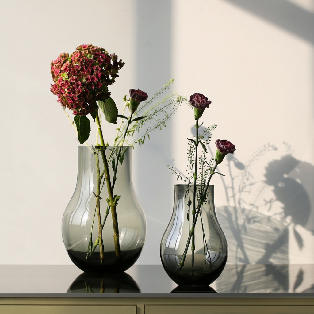 0 | Best west 马醉木高档青灰色葫芦形玻璃花瓶摆件家居装饰品花器