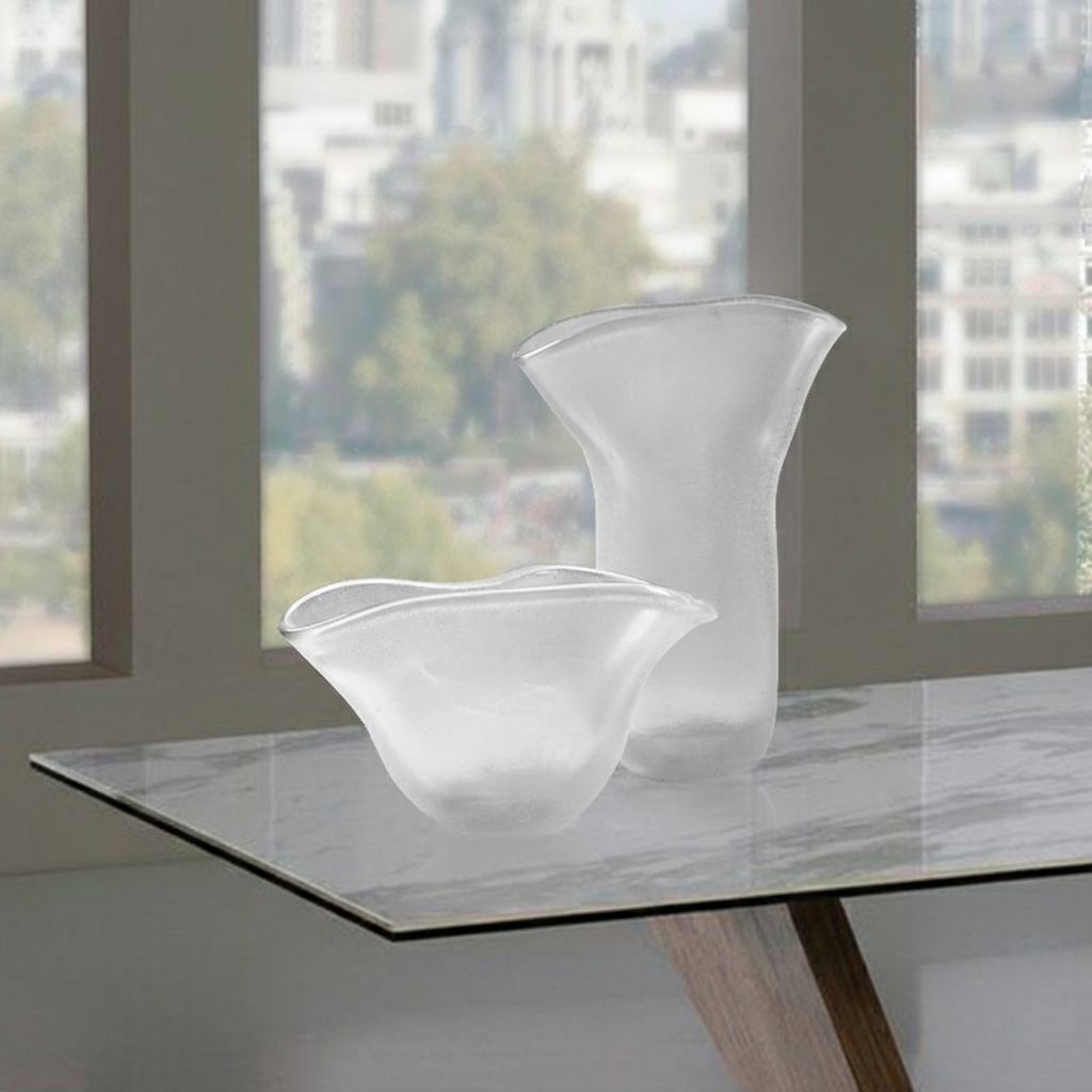 0 | Best west 创意日式本白色磨砂高档玻璃花瓶摆件家居装饰品花器