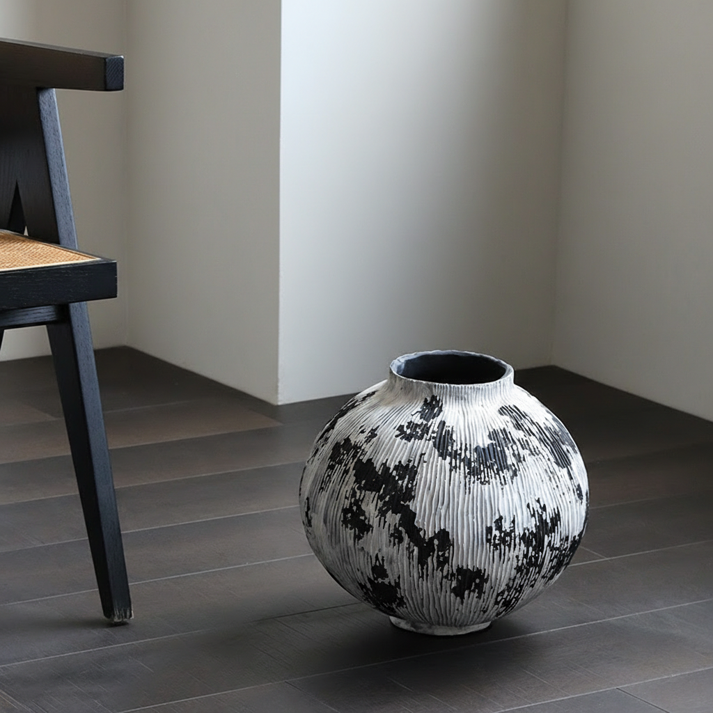 0 | 侘寂风客厅装饰陶瓷花瓶摆件玄关电视柜景德镇插花陶罐轻奢高级感