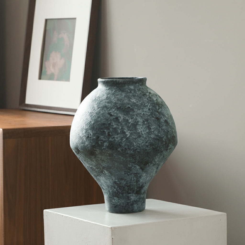 0 | 侘寂瓶景德镇陶瓷花器中式摆件插花陶罐复古小众花器粗陶落地瓷瓶