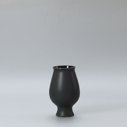 Glossy black flower pot X2516-B